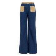 Hoge Taille Wijde Denim Palazzo Broek MVP wardrobe , Blue , Dames