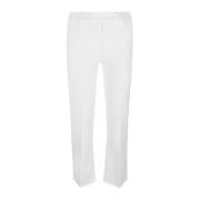 Cropped Trousers Via Masini 80 , White , Dames
