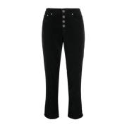 Zwarte Skinny Jeans met Stijlvolle Details Dondup , Black , Dames