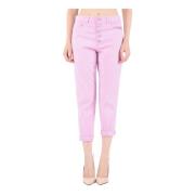 Cropped Trousers Dondup , Pink , Dames