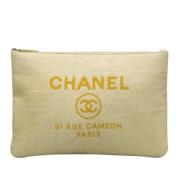 Pre-owned Raffia clutches Chanel Vintage , Beige , Dames