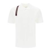 Polo Shirt met Selvedge Logo en Harnas Detailing Alexander McQueen , W...