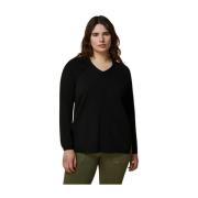 Zwarte Crew Neck Sweater Marina Rinaldi , Black , Dames