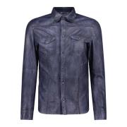 Leather Jackets Gimo's , Blue , Heren