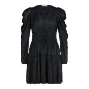 Flowing Satin Jurk met Plooien Ulla Johnson , Black , Dames