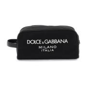 Rubberen Logo Beauty Case Dolce & Gabbana , Black , Heren