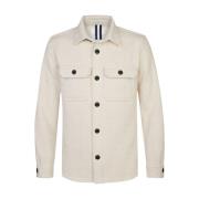 Beige Herringbone Overshirt Profuomo , Beige , Heren