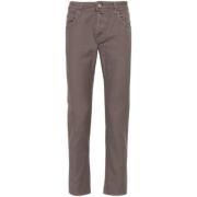 Klassieke Slim Fit Denim Jeans Incotex , Brown , Heren