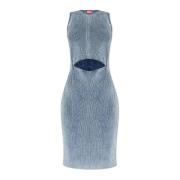 Geribbelde mouwloze jurk Diesel , Blue , Dames