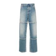 Straight Jeans Marcelo Burlon , Blue , Heren