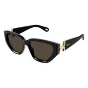 Black/Brown Sunglasses Chloé , Black , Dames