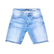 Lichtblauwe Denim Bermuda Shorts Antony Morato , Blue , Heren