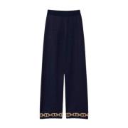 Wide Trousers Twinset , Blue , Dames