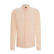 Boss linnen shirt regular fit Hugo Boss , Orange , Heren