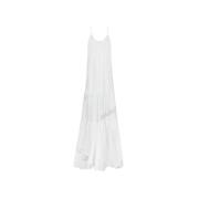 Lange en wijde katoenen mousseline jurk Aniye By , White , Dames