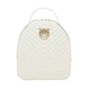 Stijlvolle Leren Handtas Pinko , White , Dames