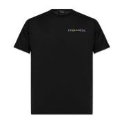 Bedrukt T-shirt Dsquared2 , Black , Heren