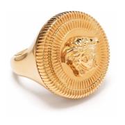 Medusa Biggie Gouden Messing Ring Versace , Yellow , Dames