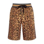 Shorts met dierenmotief Dolce & Gabbana , Brown , Heren