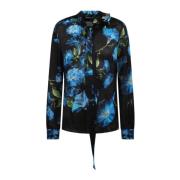 Bloemenprint zijden shirt met nepbloemdetails Dolce & Gabbana , Multic...