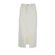 Midi Skirts Frame , White , Dames