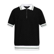 Polo shirt met geborduurd logo Versace , Black , Heren