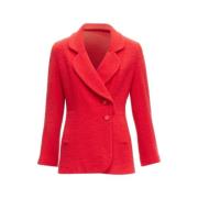 Pre-owned Wool outerwear Chanel Vintage , Red , Dames