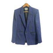 Pre-owned Wool outerwear Yves Saint Laurent Vintage , Blue , Dames