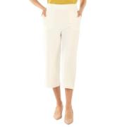 Cropped Trousers Alpha Studio , White , Dames