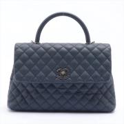 Pre-owned Leather handbags Chanel Vintage , Blue , Dames