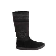 Pre-owned Suede boots Chanel Vintage , Black , Dames