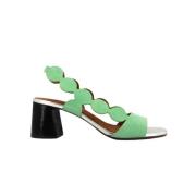 Suède sandaal met Tejus-print hak Chie Mihara , Green , Dames