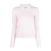 Polo Kraag Pullover in Viscose Thom Browne , Pink , Dames