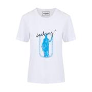 Roma Print Wit T-shirt Regular Fit Iceberg , White , Dames