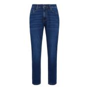 Donkerblauwe Denim 5 Zakken Boggi Milano , Blue , Heren