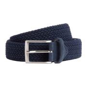 Viscose Mix Stretch Geweven Riem Boggi Milano , Blue , Heren