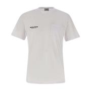 Safari Wit Logo T-shirt Woolrich , White , Heren