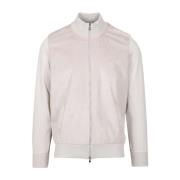 High-Necked Alcantara Jacket Gran Sasso , Gray , Heren