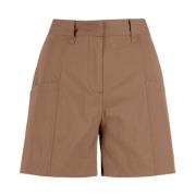 Katoen Khaki Shorts BomBoogie , Beige , Dames