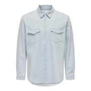 Denim Shirts Only & Sons , Blue , Heren