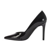 Lakleren pumps met puntige neus en hoge hak Silvian Heach , Black , Da...