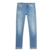 Ss23 Geknipte Denim Jeans voor Heren Dondup , Blue , Heren