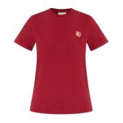 T-shirt met logo Maison Kitsuné , Red , Dames