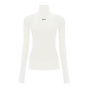 Glanzende Logo Print Coltrui Off White , White , Dames