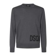 Grijze Crewneck Sweaters Dsquared2 , Gray , Heren