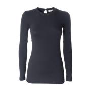 Verhoogd Langemouw Top met Juweel Detail Brunello Cucinelli , Blue , D...