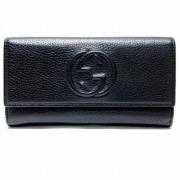 Pre-owned Leather wallets Gucci Vintage , Black , Dames