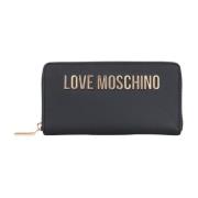 Zwarte portemonnee met gouden rits Love Moschino , Black , Dames