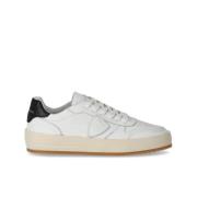 Wit Zwart Lage Sneaker Nice Philippe Model , White , Heren