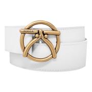 Maxi Logo Leren Riem Kocca , White , Dames